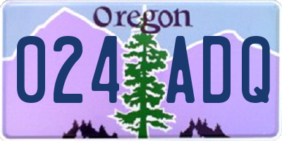 OR license plate 024ADQ