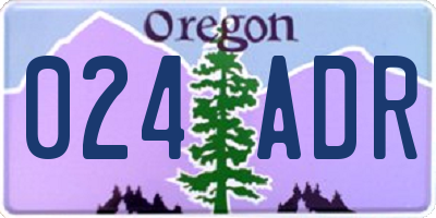 OR license plate 024ADR