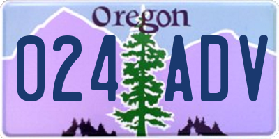 OR license plate 024ADV