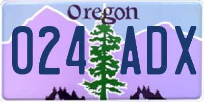 OR license plate 024ADX