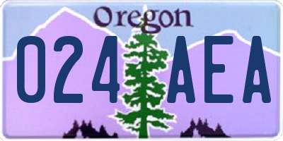 OR license plate 024AEA
