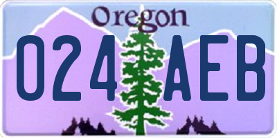 OR license plate 024AEB