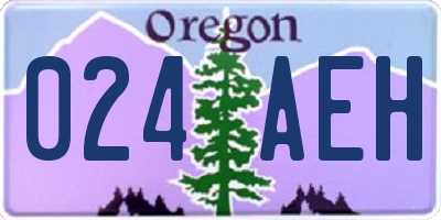 OR license plate 024AEH