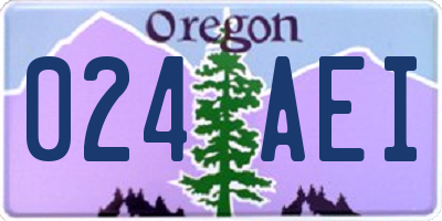 OR license plate 024AEI