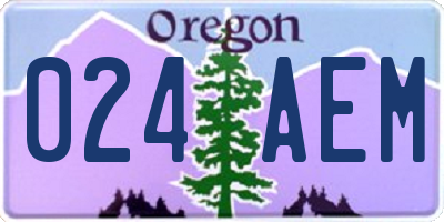 OR license plate 024AEM