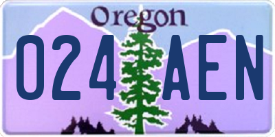 OR license plate 024AEN