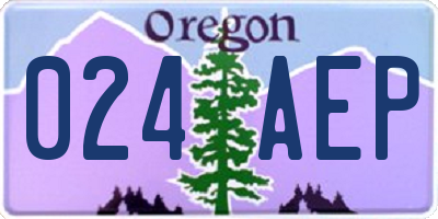 OR license plate 024AEP