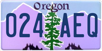 OR license plate 024AEQ