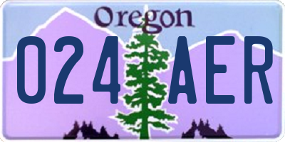 OR license plate 024AER