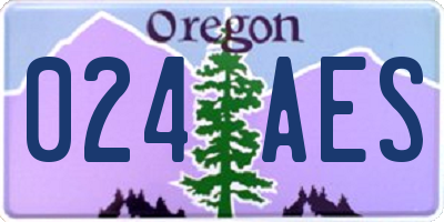 OR license plate 024AES