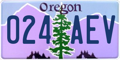 OR license plate 024AEV