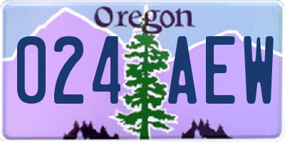 OR license plate 024AEW