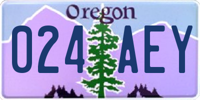 OR license plate 024AEY