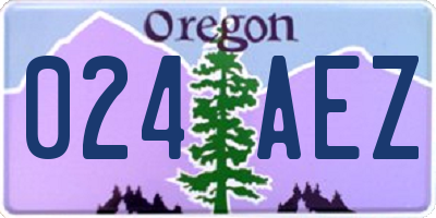 OR license plate 024AEZ