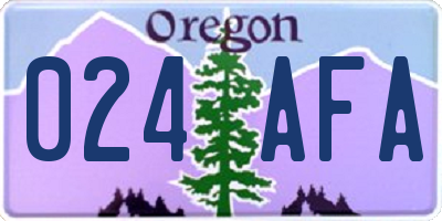 OR license plate 024AFA
