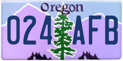 OR license plate 024AFB