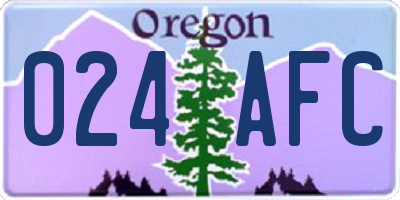 OR license plate 024AFC