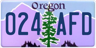 OR license plate 024AFD