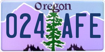 OR license plate 024AFE
