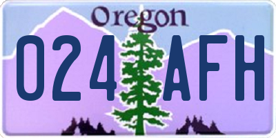 OR license plate 024AFH
