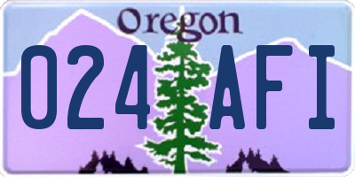 OR license plate 024AFI