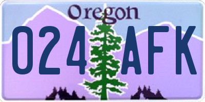 OR license plate 024AFK