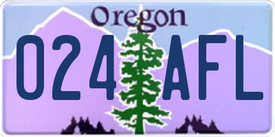 OR license plate 024AFL