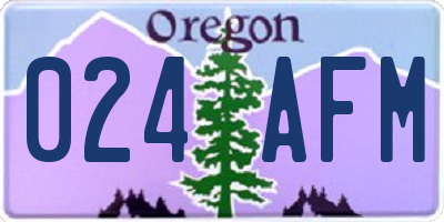 OR license plate 024AFM