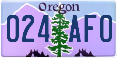 OR license plate 024AFO