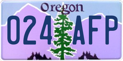 OR license plate 024AFP