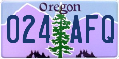 OR license plate 024AFQ