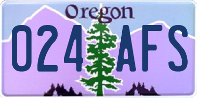 OR license plate 024AFS