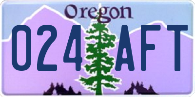 OR license plate 024AFT