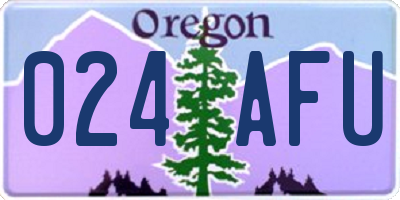 OR license plate 024AFU