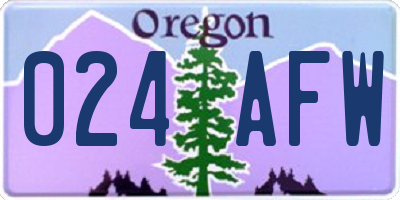 OR license plate 024AFW