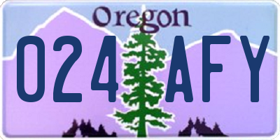 OR license plate 024AFY