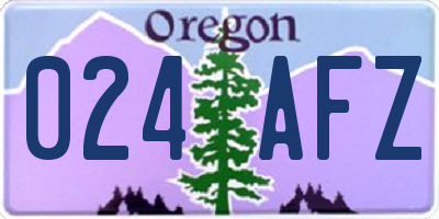 OR license plate 024AFZ
