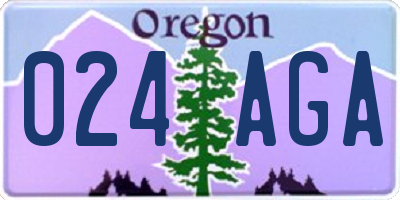 OR license plate 024AGA