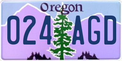 OR license plate 024AGD