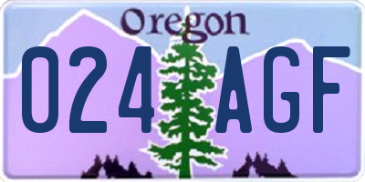 OR license plate 024AGF