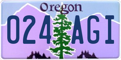 OR license plate 024AGI
