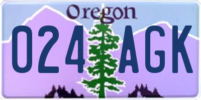 OR license plate 024AGK