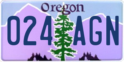 OR license plate 024AGN
