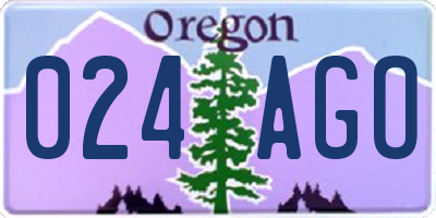 OR license plate 024AGO