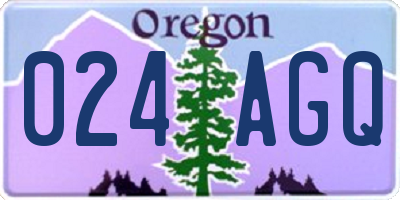 OR license plate 024AGQ