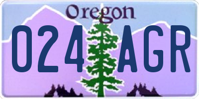 OR license plate 024AGR