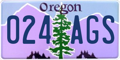 OR license plate 024AGS