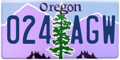 OR license plate 024AGW
