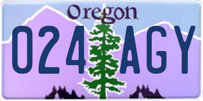 OR license plate 024AGY