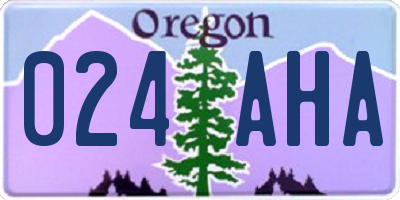OR license plate 024AHA